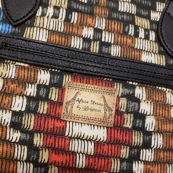 EC Brighton Africa Stories "Safara" Coated Canvas Painted Handbag Tote, … - Picture 6 of 12